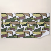 Camouflage vogels strandlaken (Voorkant)