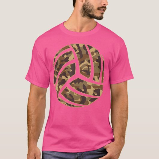 Camouflage Volleybal Liefhebber Fan Schattige Camo T-shirt (Voorkant)