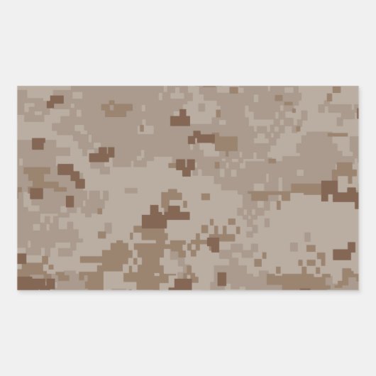 Camouflage voor digitale woestijn rechthoekige sticker (Voorkant)