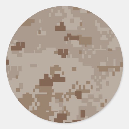 Camouflage voor digitale woestijn ronde sticker (Voorkant)