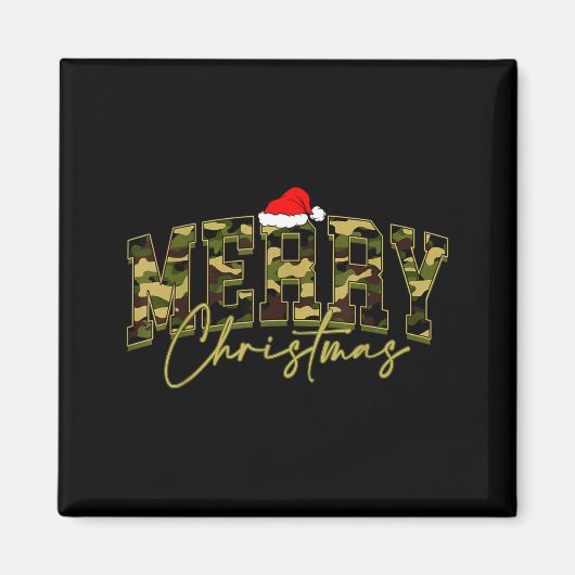 Camouflage Vrolijk Kerstmis Kerstman Hoed Kerst Py Magneet (Voorkant)