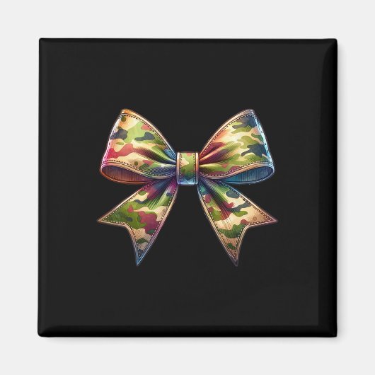 Camouflage Vrouwen Coquette Bow Camo Bow Jagen Magneet (Voorkant)