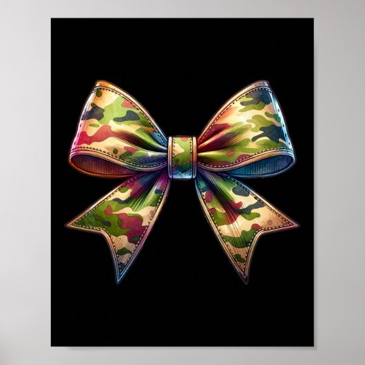 Camouflage Vrouwen Coquette Bow Camo Bow Jagen Poster (Voorkant)