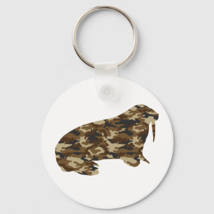 Camouflage Walrus Silhouette Sleutelhanger
