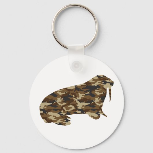 Camouflage Walrus Silhouette Sleutelhanger (Voorkant)