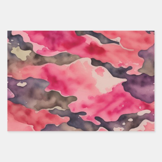 camouflage-waterverf inpakpapier vel (Voorkant 3)