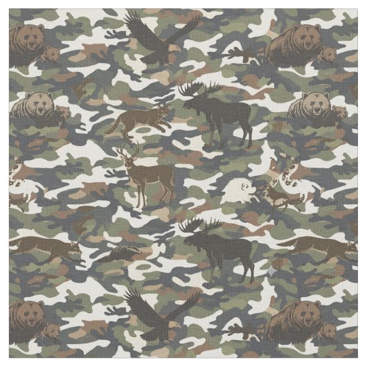 Camouflage with Animals hidden  Stof (Close Up)