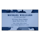 Camouflage Woodland Camo Blue Navy Monogram Magnetisch Visitekaartje (Voorkant)