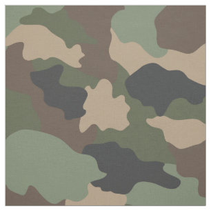 Camouflage Woodland Camo Khaki Green Tan Black Stof