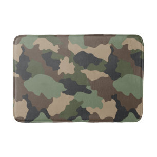 Camouflage Woodland Camo Khaki Tan Black Badmat