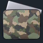 Camouflage Woodland Camo Khaki Tan Black Laptop Sleeve<br><div class="desc">Draag uw computerlaptop in stijl met deze camouflage-laptop. Dit trendy woodcamopatroon bevat kleuren in khaki,  groen,  geelbruin,  bruin en koolzwart. Een unieke gave voor familie en vrienden in het leger,  of die toevallig van camouflage houden. Ontworpen door kunstenaar ©Susan Coffey.</div>