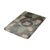 Camouflage Woodland Camo Khaki Tan Black Monogram Badmat (Gekanteld)