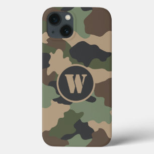 Camouflage Woodland Camo Khaki Tan Black Monogram Case-Mate iPhone Case