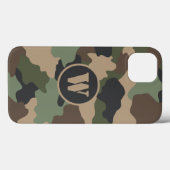 Camouflage Woodland Camo Khaki Tan Black Monogram Case-Mate iPhone Case (Achterkant (horizontaal))