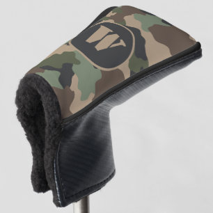 Camouflage Woodland Camo Khaki Tan Black Monogram Golfheadcover