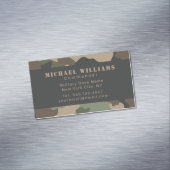 Camouflage Woodland Camo Khaki Tan Black Monogram Magnetisch Visitekaartje (Voorbeeld)