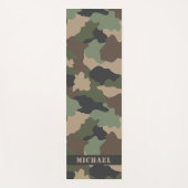 Camouflage Woodland Camo Khaki Tan Black Monogram Yogamat (Voorkant)