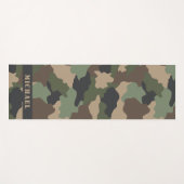 Camouflage Woodland Camo Khaki Tan Black Monogram Yogamat (Voorkant (horizontaal))