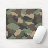 Camouflage Woodland Camo Khaki Tan Black Muismat (Met muis)
