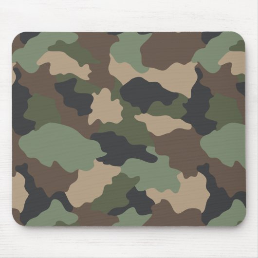 Camouflage Woodland Camo Khaki Tan Black Muismat (Voorkant)