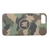 Camouflage Woodland Camo Militair Khaki Monogram Case-Mate iPhone Case (Achterkant (Horizontaal))