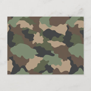 Camouflage Woodland Camo Militaire Khaki Tan Black Briefkaart