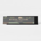 Camouflage Woodland Camo Militaire Khaki Tan Black Bureau Naambordje (Voorkant)