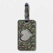 Camouflage Woodland Forest Heart op Camo Bagagelabel (Achterkant verticaal)