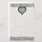 Camouflage Woodland Forest Heart op Camo Briefpapier (Voorkant / Achterkant)