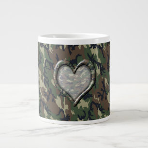 Camouflage Woodland Forest Heart op Camo Grote Koffiekop