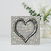 Camouflage Woodland Forest Heart op Camo Kaart (Staand voorkant)