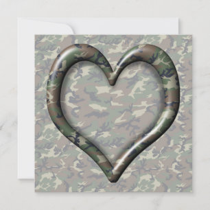 Camouflage Woodland Forest Heart op Camo Kaart