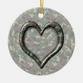 Camouflage Woodland Forest Heart op Camo Keramisch Ornament (Voorkant)