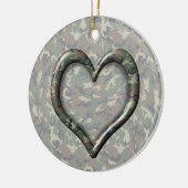 Camouflage Woodland Forest Heart op Camo Keramisch Ornament (Links)