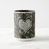 Camouflage Woodland Forest Heart op Camo Mok (Midden)