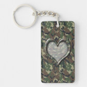 Camouflage Woodland Forest Heart op Camo Sleutelhanger (Voorkant)
