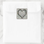 Camouflage Woodland Forest Heart op Camo Vierkante Sticker (Tas)