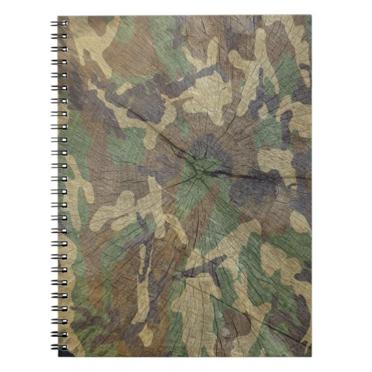Camouflage Woodland Green Brown Notitieboek (Voorkant)