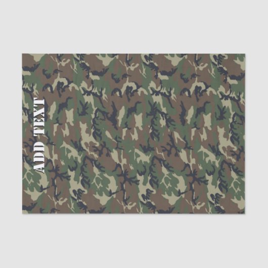 Camouflage Woodland Groen militair patroon Tissuepapier (Voorkant)