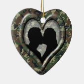 Camouflage Woodland Keramisch Ornament (Rechts)