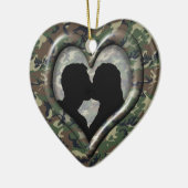 Camouflage Woodland Keramisch Ornament (Links)
