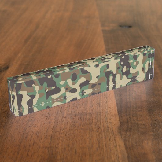 Camouflage Woodlands Naambordje (Zijkant)