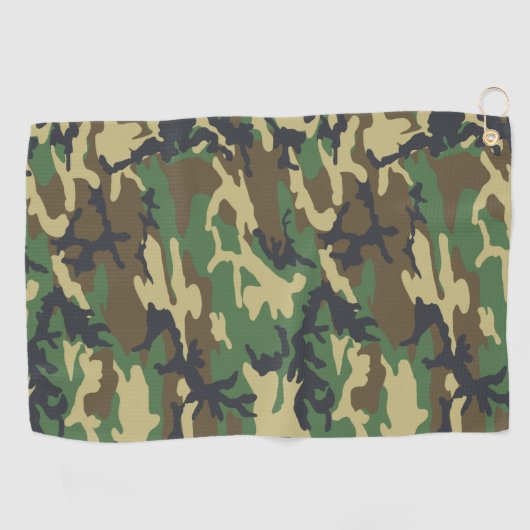 Camouflage Woodlands Pattern Golfhanddoek (Horizontaal)