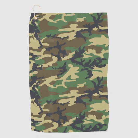 Camouflage Woodlands Pattern  Golfhanddoek (Voorkant)