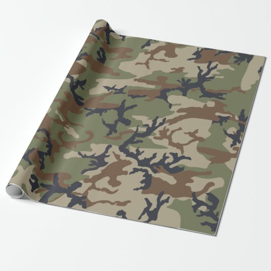 Camouflage Wrapping Paper Cadeaupapier (Uitgerold)