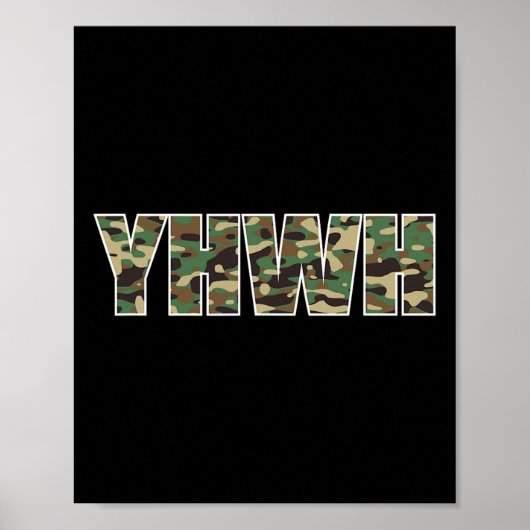 Camouflage Yhwh Yahweh Christelijke Camo Jagen Poster (Voorkant)