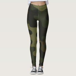 Camouflage Yoga Aards Groen Bruinen Zwarte Accente Leggings