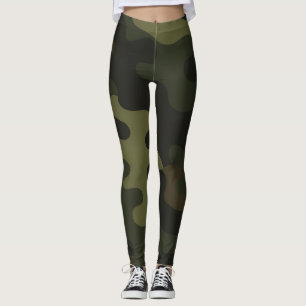 Camouflage Yoga Aards Groen Bruinen Zwarte Accente Leggings