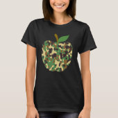 Camouflaged Apple First Day Of School Teaching Tea T-shirt (Voorkant)