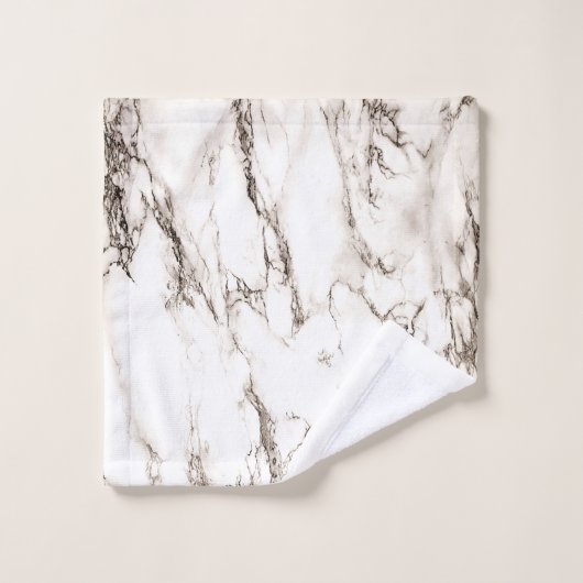 Camouflaged Owl op bruine marmer Bad Handdoek (Wasdoekje)